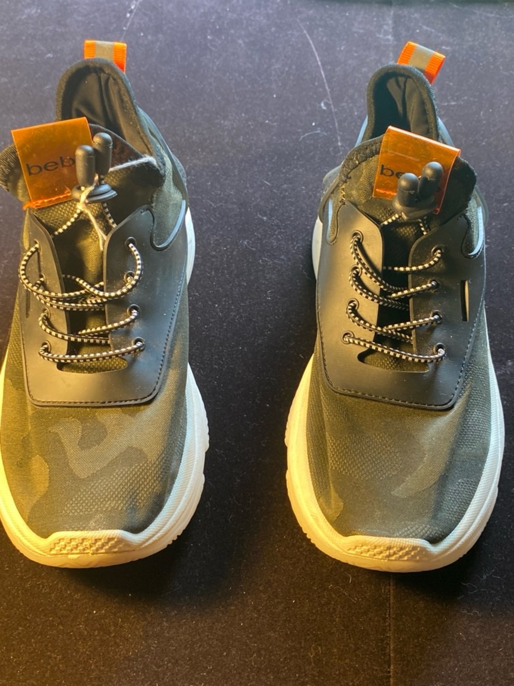 bebe Men's Dark Olive and Orange Accent Sneakers